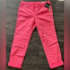 khakis by gap vintage roll crop khakis pants size 8 hot pink